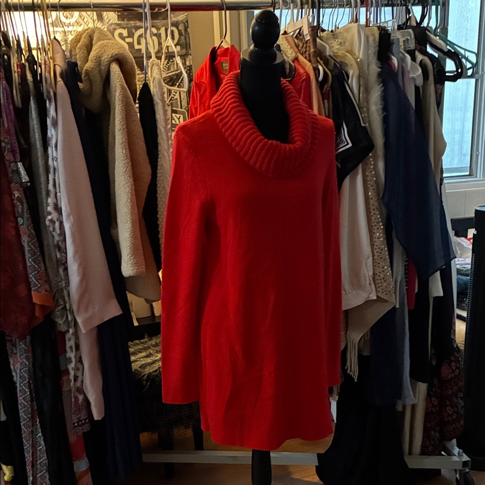 H&M Vibrant Red Turtleneck Sweater Dress or Top